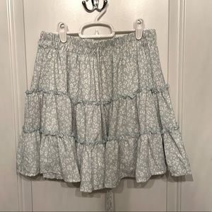 Altar’s State Green Leopard mini skirt